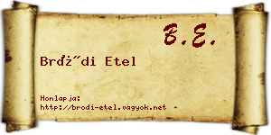 Bródi Etel névjegykártya